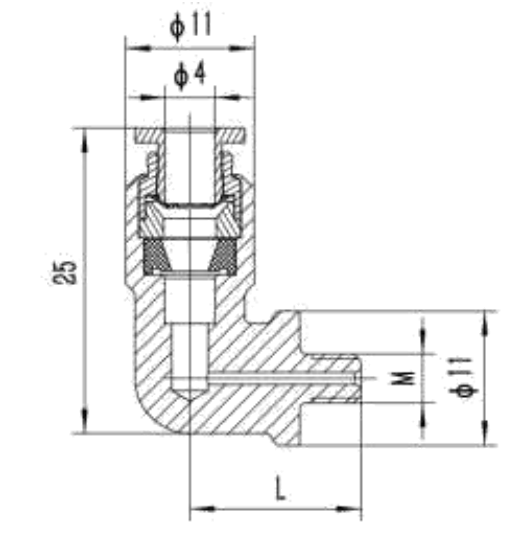 KCJL Push-In Right-Angle Connector